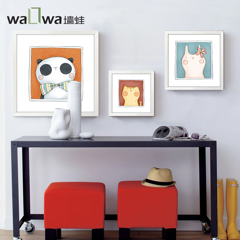 The wall paintings of children room frog modern minimalist illustration cartoon creative painting animal spore adorable pet livi