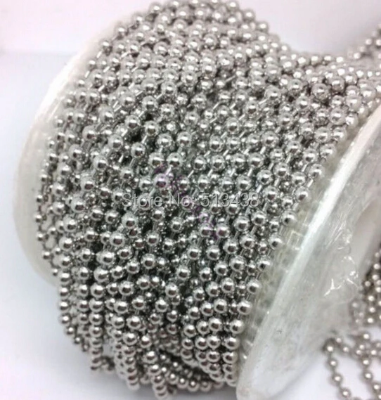 wholesale price 100 meters Choose width Ball Beads Chain Stainless Steel DIY Finding Jewelry