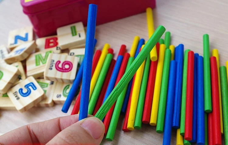 Houten speelgoed voor kinderen Educatief wiskundespeelgoed Voorschoolse vroege leren Speelgoed Kind Houten spel Familiespellen Wiskunde Verlichting Sticks