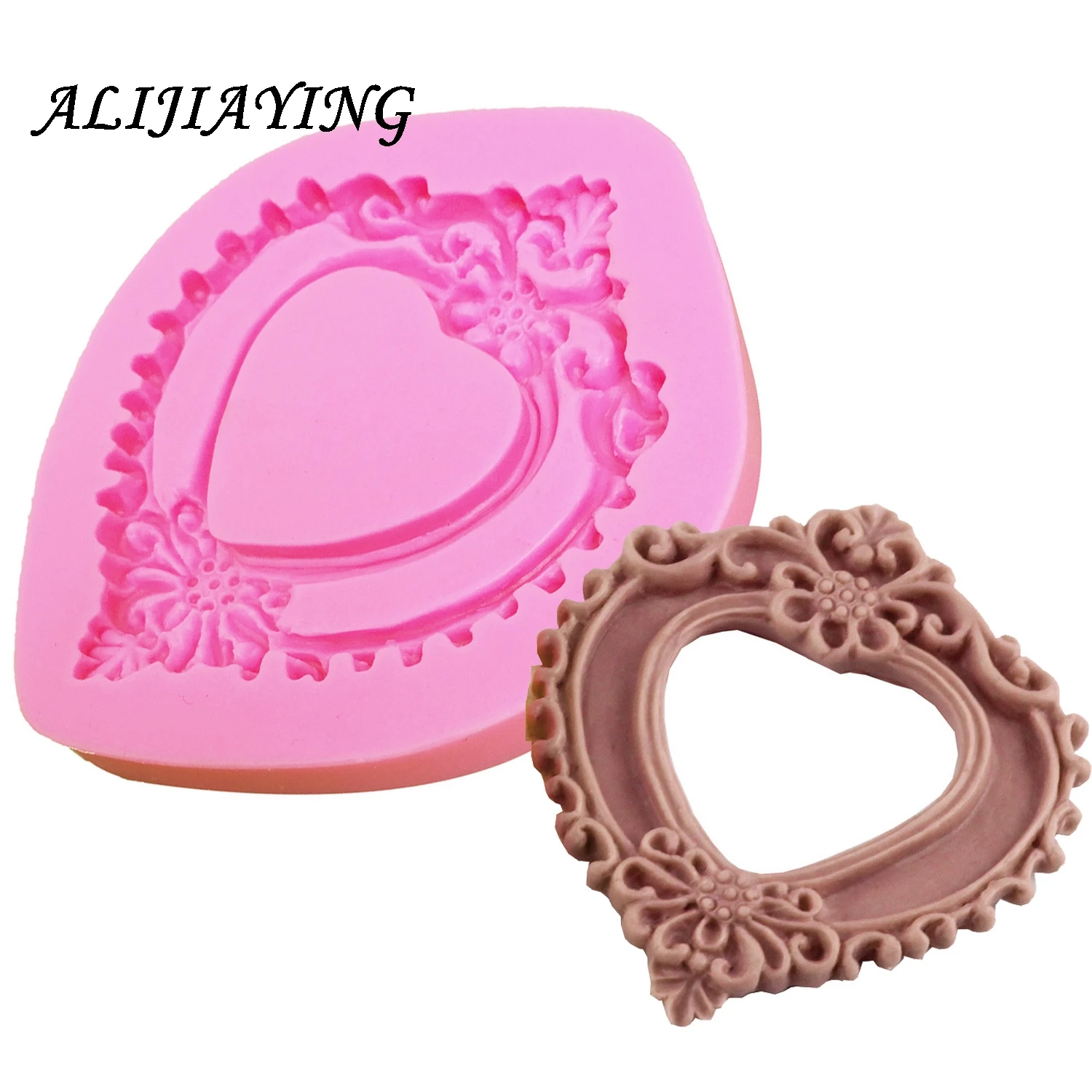 1Pcs Heart shape frame modelling for the baby shower favour gifts Silicone Mold Cake Decorating Tools Chocolate D0730