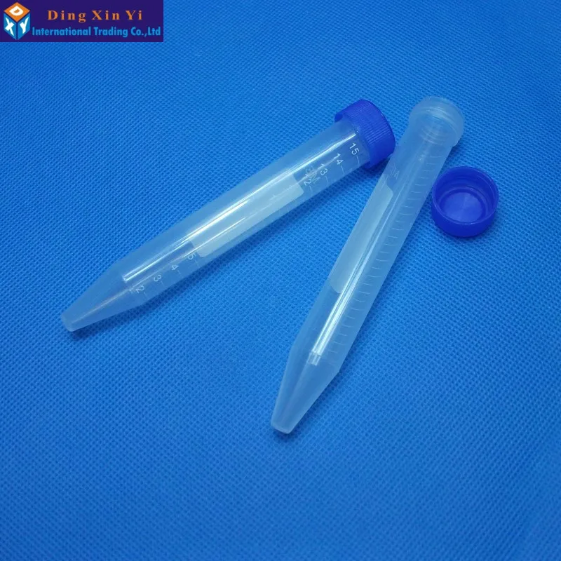 Imagem -02 - Lot Tubo Plástico Centrífuga pp Microcentrífuga Centrífuga Tubos com Tampa de Rosca Teste Plástico Amostra Frascos Limpar 15ml 10 Peças