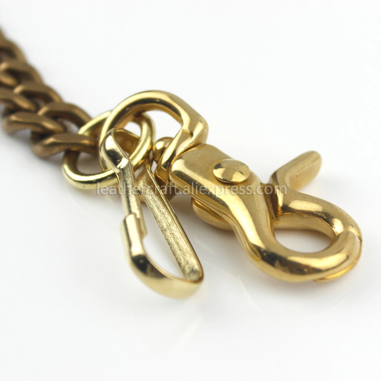 1 x Solid Brass Belt Hook Keychain Fob Clip Wallet Waist Chain With Lobster Snap Hook 19.3\