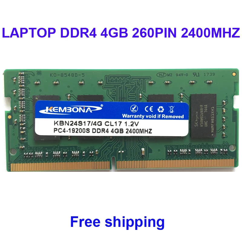 Kembona Memory RAM LAPTOP DDR4 4GB 2400MHZ 2666MHZ 4G for Notebook SODIMM RAM MODULE 260PIN