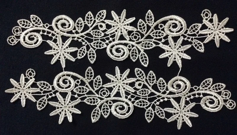 27.7cm*7.5cm top quality tiny yarn embroidery mirrored applique,wedding dress applique,BQ1128F