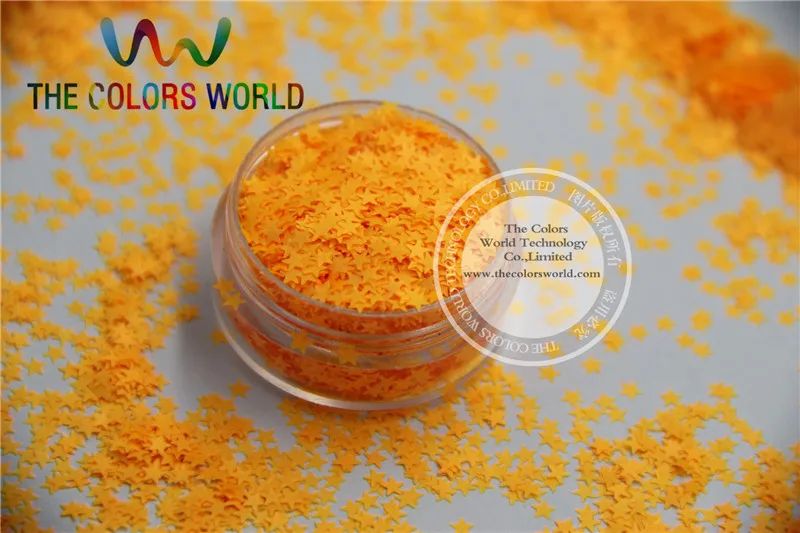 Solvent resistant Sparkles- Neon  Orange Color Stars-shaped Glitter Confetti for Nail Polish and DIY decoration 1Pack =50g