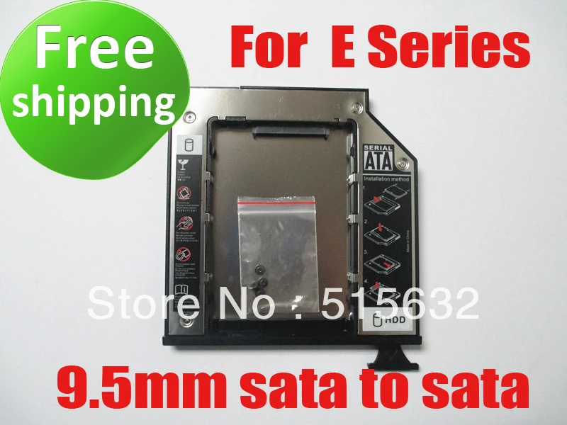 New SATA 2nd HDD caddy adapter for DELL E Series Latitude E6400 E6500 9.5mm