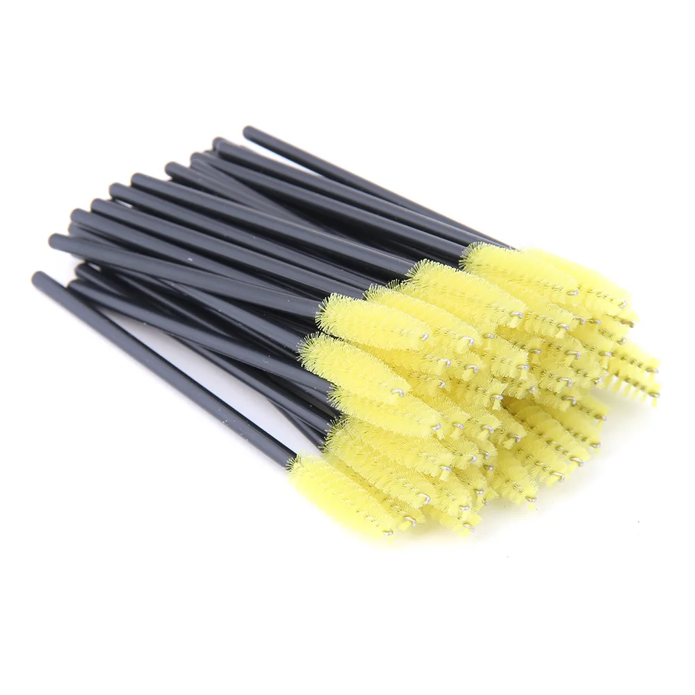 50 Stks/partij Make Up Borstel Roze Synthetische Vezel Eenmalige Wegwerp Wimper Brush Mascara Applicator Wand Makeup Brush Tool