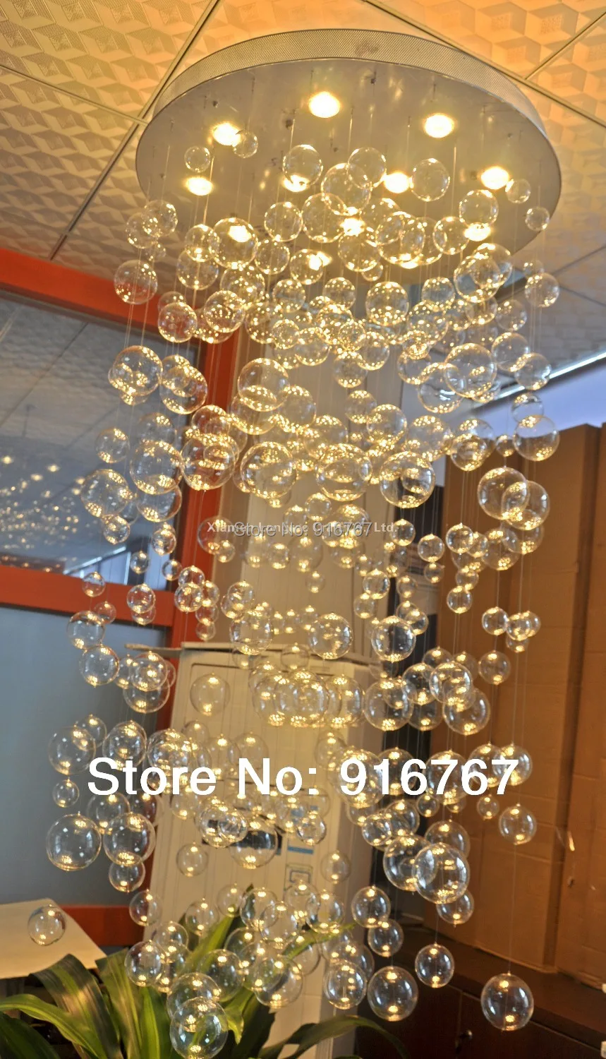 

C140-Modern Transparent Clear Globe Glass Bubble Chandelier Hanging Ceiling LightFixture for Sale