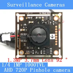 1mp ahdミニピンホールカメラcctv 720 pミニナイトビジョンカメラモジュール1/4 