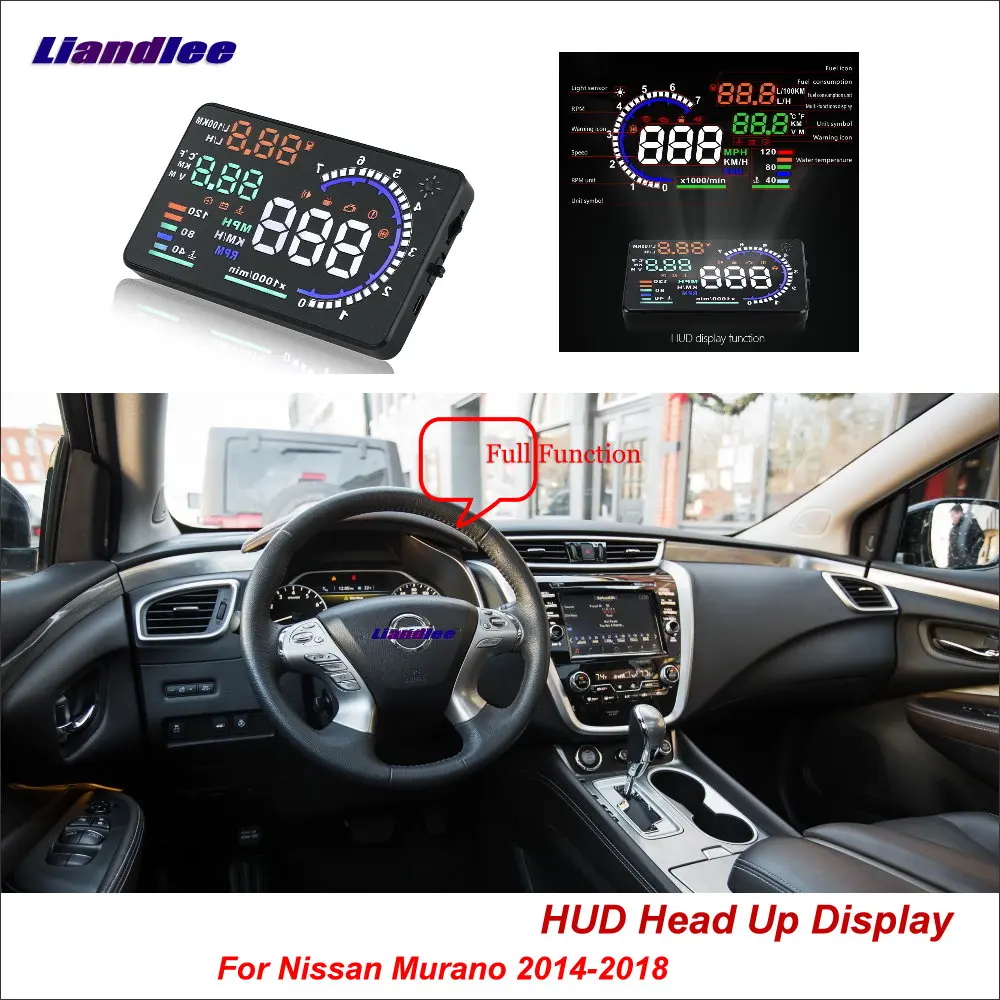 

Car Head Up Display HUD For Nissan Juke Murano 2014-2018 Dynamic Driving Computer HD Projector Screen OBD II Detector