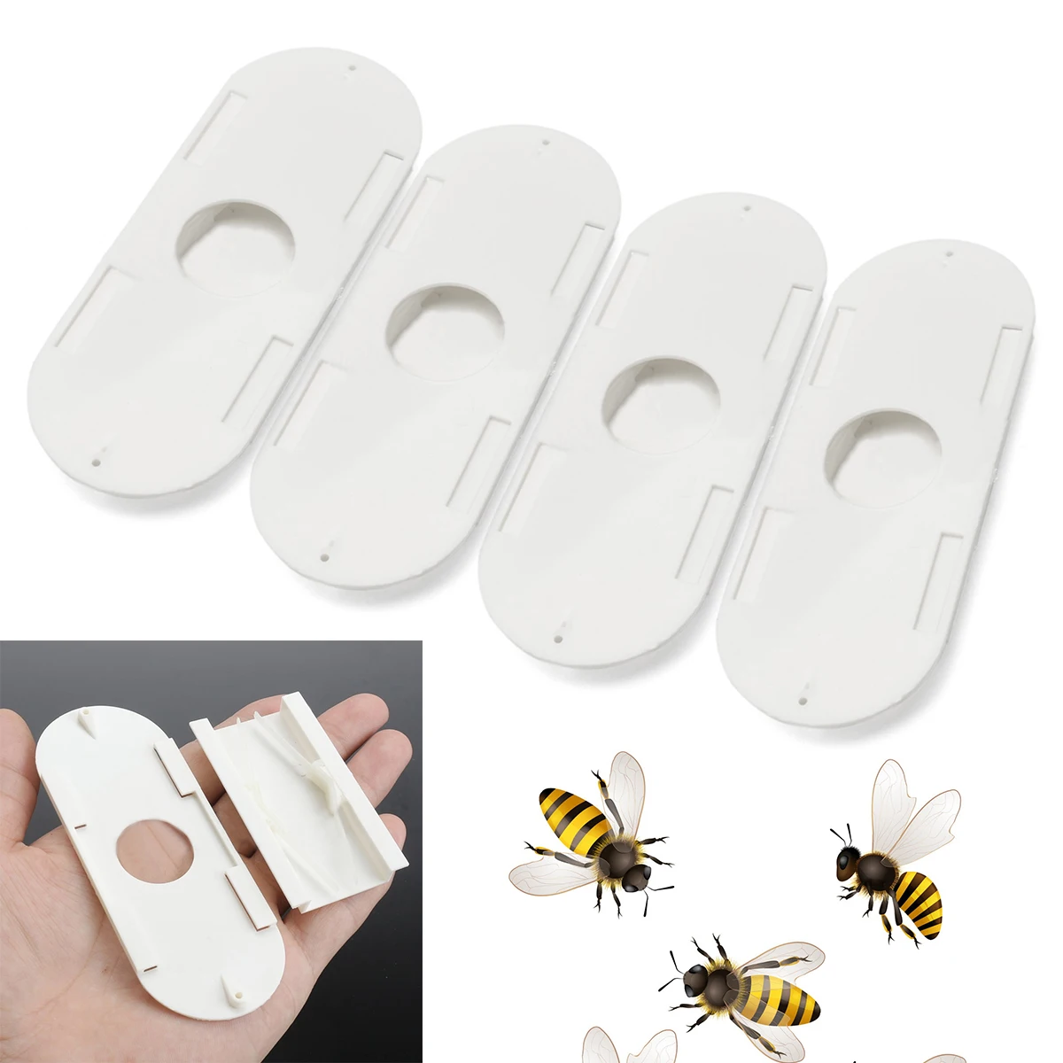 4pcs New White Beekeepers Porter Bee Escapes White Useful Beekeeping Beekeeper Tools