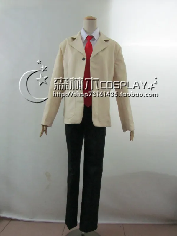 New Hot Light Yagami Cosplay Costume top+pant+coat+tie 11