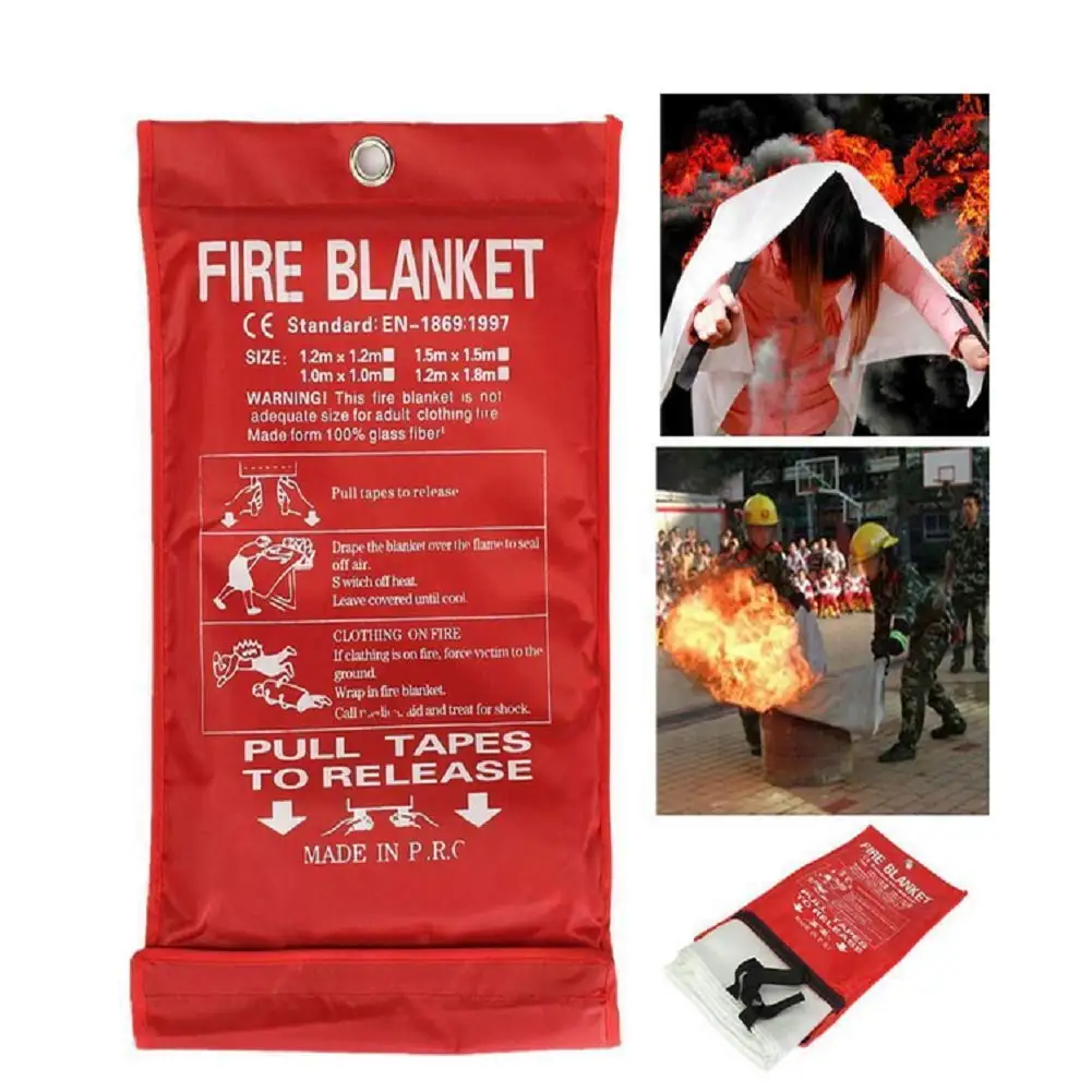 1 M * 1 M Fire Deken Fiberglass Fire Vlamvertragende Emergency Survival Fire Onderdak Veiligheid Cover Fire Emergency Deken