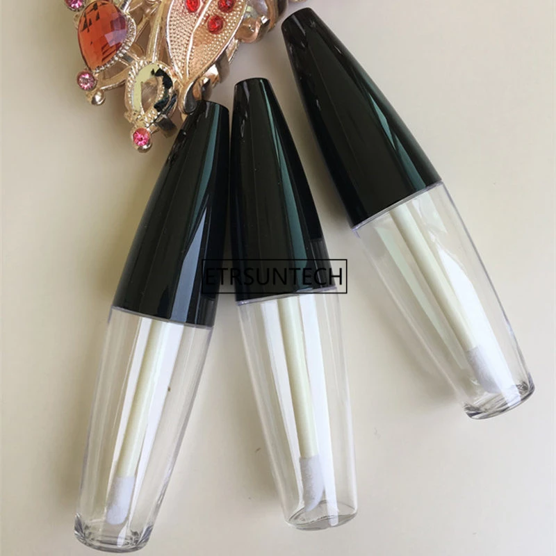 100pcs 12ml Lip Gloss Tube Empty Plastic Lip Balm Tubes With Black Cap Cylinder Small Lip Stick Samples Tube F2985