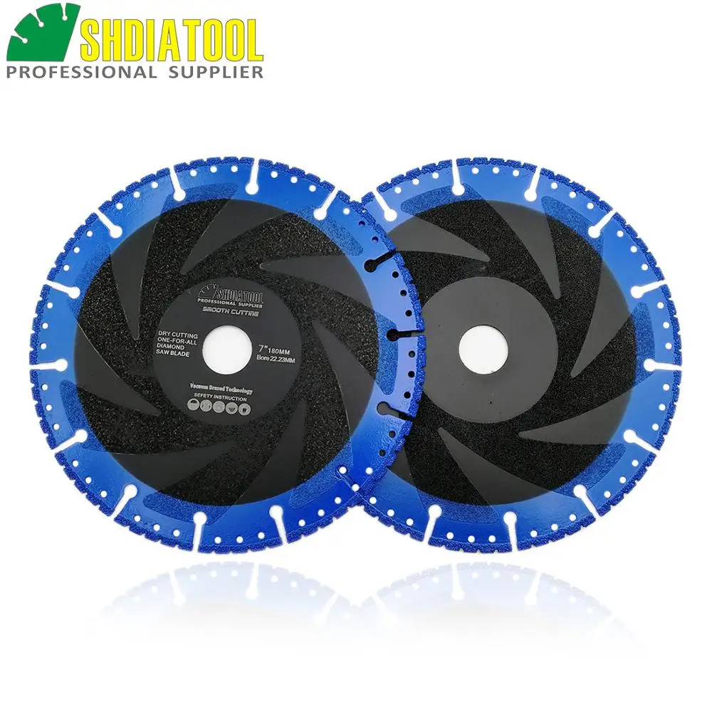 SHDIATOOL 2 pcs Dia 7 "/180mm 진공 납땜 Diamond Blade 철거 Cutting Disc 한-대 한- all Diamond 휠 multi purpose sawblade