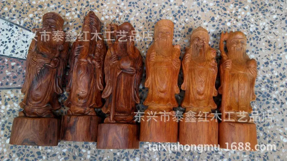 Vietnam male red wood carving ornaments three Gods Samsung suits wholesale wood crafts