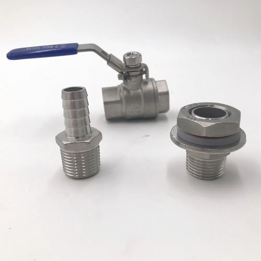 Stainless Steel homebrew Weldless Kettle Valve Kit, 1/2