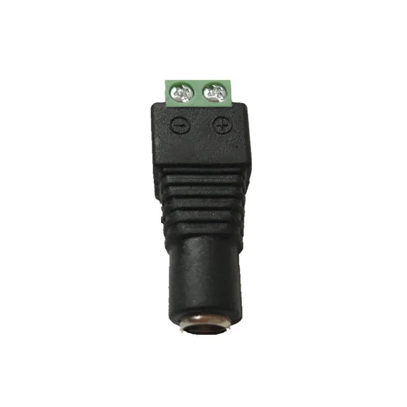 Adaptador de enchufe de alimentación de CC para cámaras CCTV, 10 piezas, 2,1mm x 5,5mm, hembra, macho, para 5050, 3528, 5630, 5730, tira de luz LED