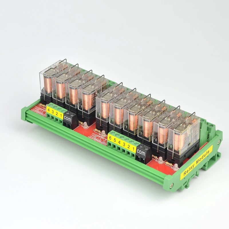 10-way Relay Module Module Two Open and Two Closed 12V/24V Input Pluggable