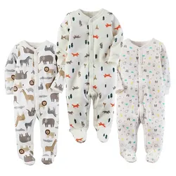 Baby Boy Girl Footies piżama oryginalna bawełna wiosna bielizna nocna 1 sztuka Pja matka zwierząt boże narodzenie kombinezon baby'sets