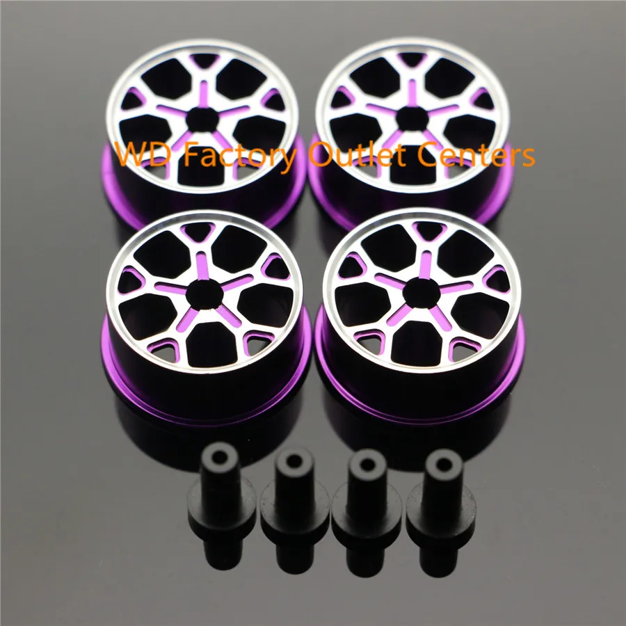 RFDTYGR  Middle Diameter Lightweight Wheels Self-made Parts For Tamiya MINI 4WD Colored Wheel w/Aluminum Disc  L002 1Set/lot