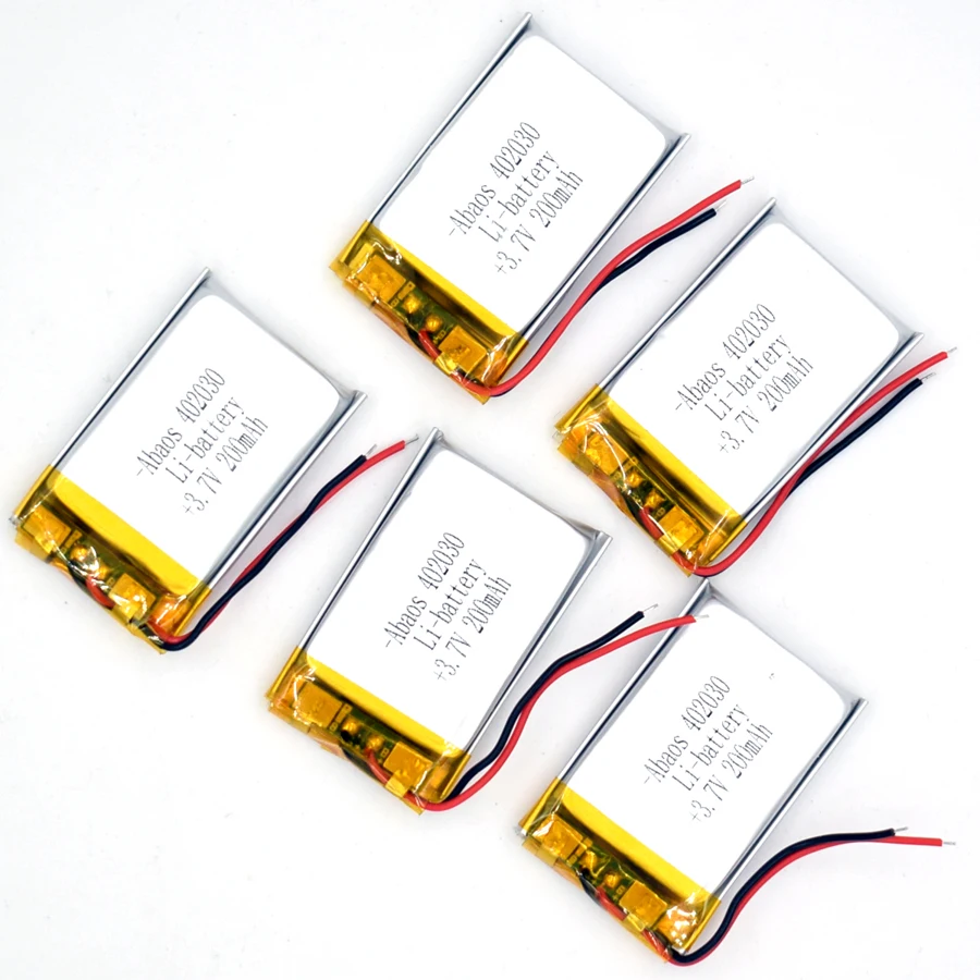 5PCS 3.7V 200 mAh Li-Polymer Rechargeable Battery 402030 Li Po ion for GPS Bluetooth MP3 MP4 MP5 Watch 042030