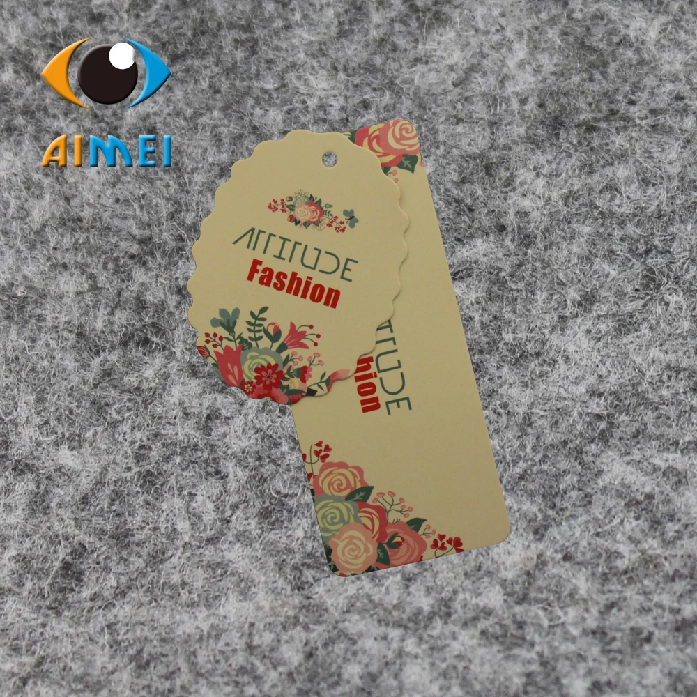 

Free Design 500Pcs/Lot Customized T-shirt Paper Price Hang Tags for Clothing Brand Name Swing Tag for Garment Labels