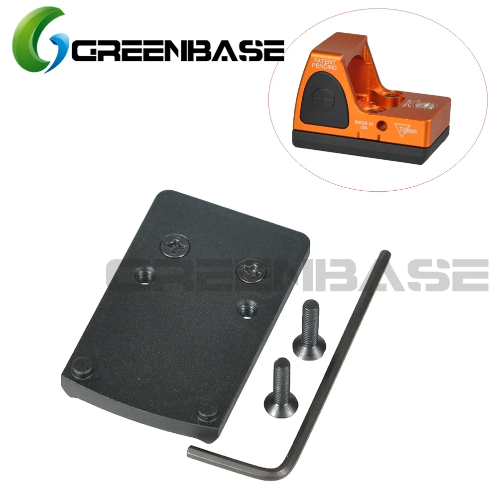 Greenbase RMR Base Mount Fit RMR Red Dot Sight for Real fire Caliber Fits for Glock 17 19 22 Pistol Replace plate adapter