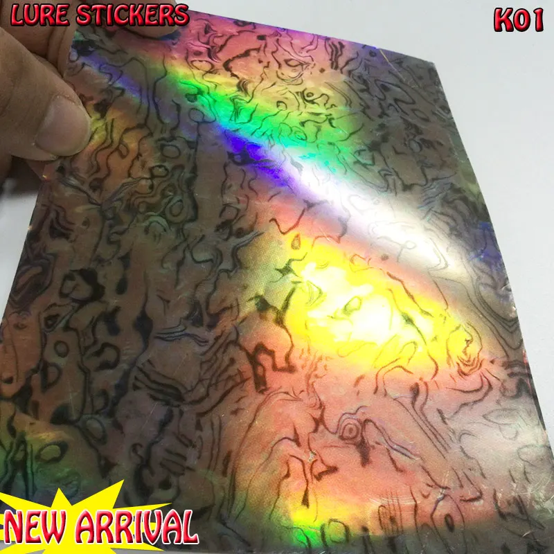 big size 10CM*15CM  MIX 4 kinds color lure stickers lure skin ,fish skin each color 2paper total 8pcs/lot