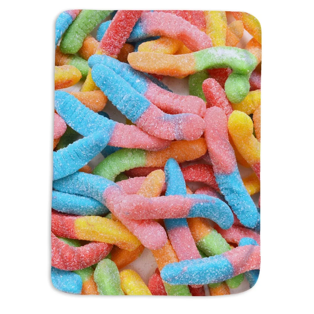 

Gummy Worm Candies Throw Blankets for baby blanket and Adult blanket