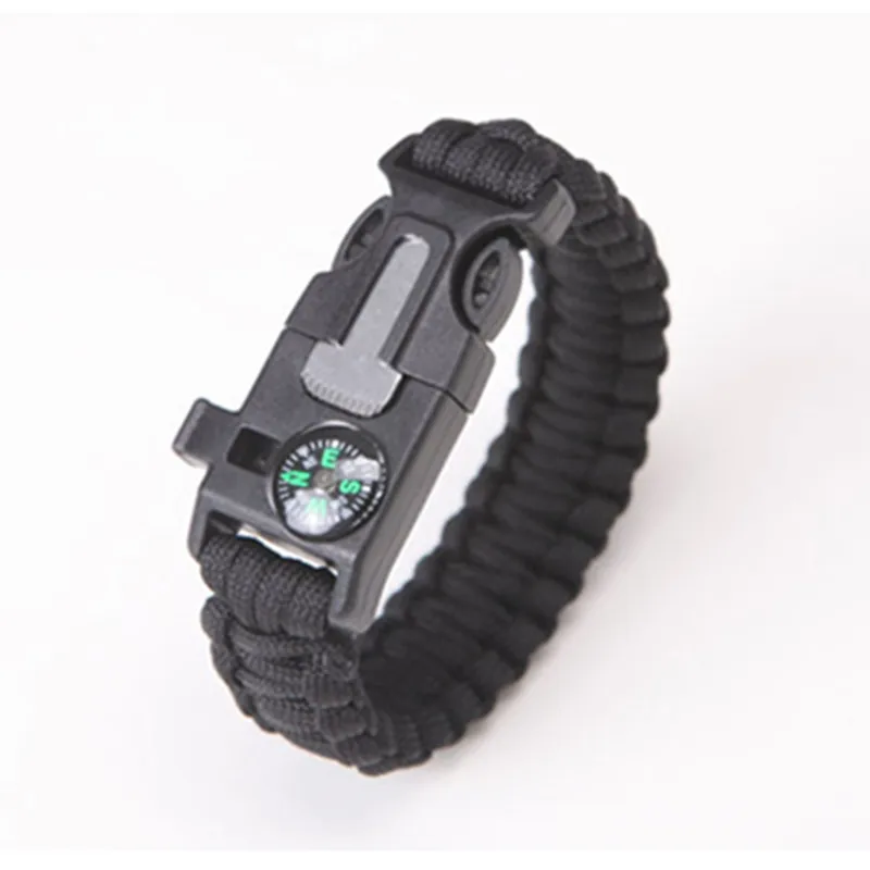 Military Emergency paracorde 4mm Survival Bracelet Parachute No Flint Outdoor Scraper Whistle Buckle for Jewelry Men & Women