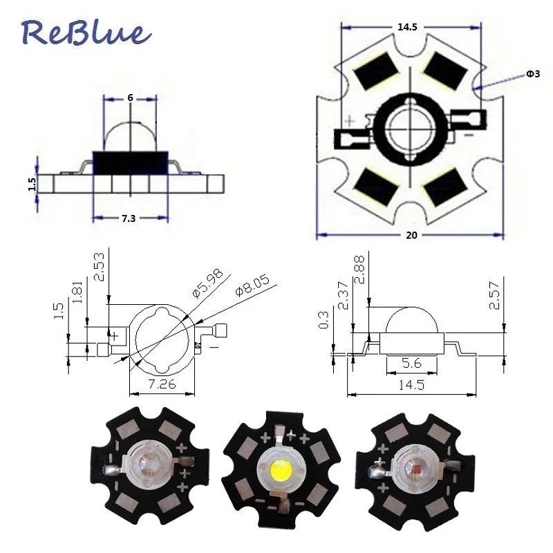 25Pcs ReBlue Red Led 660nm 630nm IR Led 850nm 740nm 3W Led Diode 850nm infrared EPILEDS Chips with 20mm PCB 42mil High power