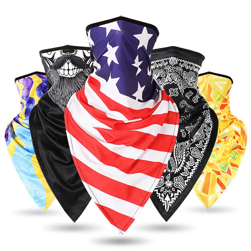 

2021 Winter Scarf Men Fashion Motorcycle Windproof Bandana Scarf Magic Face Mask Balaclavas Snowboard Triangle Scarf Women Hats