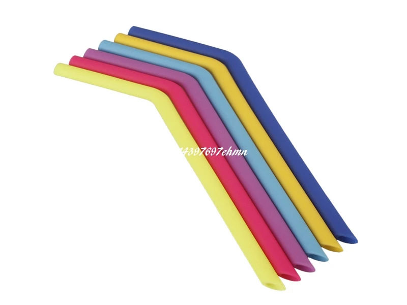 

2000pcs/lot 25.5*1.3cm Food grade Silicone Drinking Straw Bend & Straight Reusable Straws For Home Party Bar Accessories