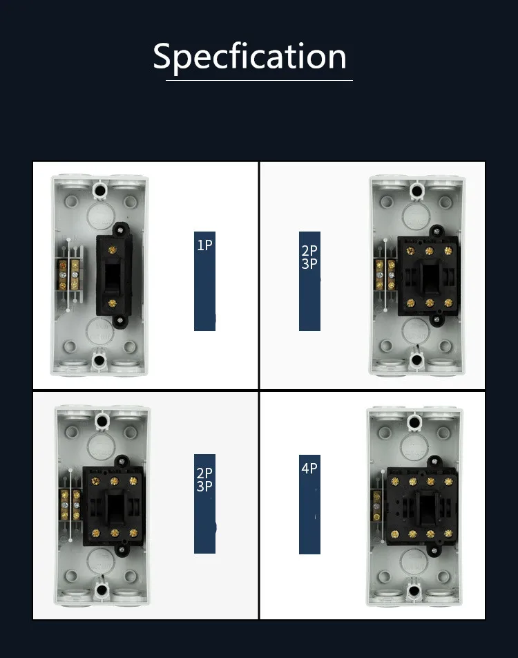 IP65 1P 2P 3P 4Poles 20A 32A 63Amp Weatherproof Isolating Switch Outdoor Waterproof Isolator Switch