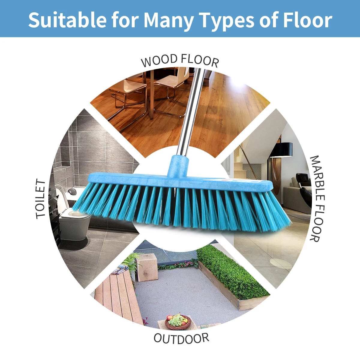 GUANYAO Large outdoor floor Scourer household cleaning floor tools Hand stainless steel brush  widened Bathroom Floor cleaning