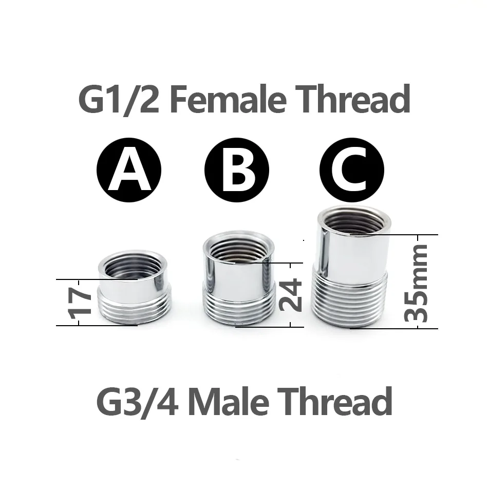 WASOURLF อะแดปเตอร์ G 1/2 3/4 มม. ด้ายชาย transfer connector 26 มม. 20 มม. ห้องน้ำห้องครัววัสดุทองเหลืองก๊อกน้ำอุปกรณ์เสริม