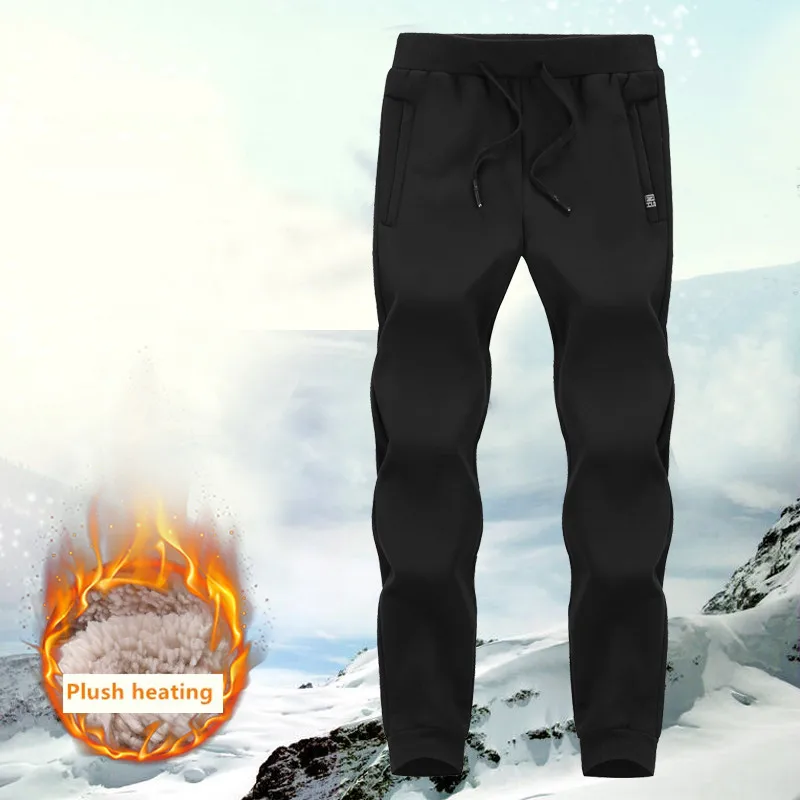 Dikke Fleece Jogger Heren Broek Katoenen Broek Mannelijke Winter Warme Fluwelen Trainingsbroek Trainingspak Joggers Herfst Winter