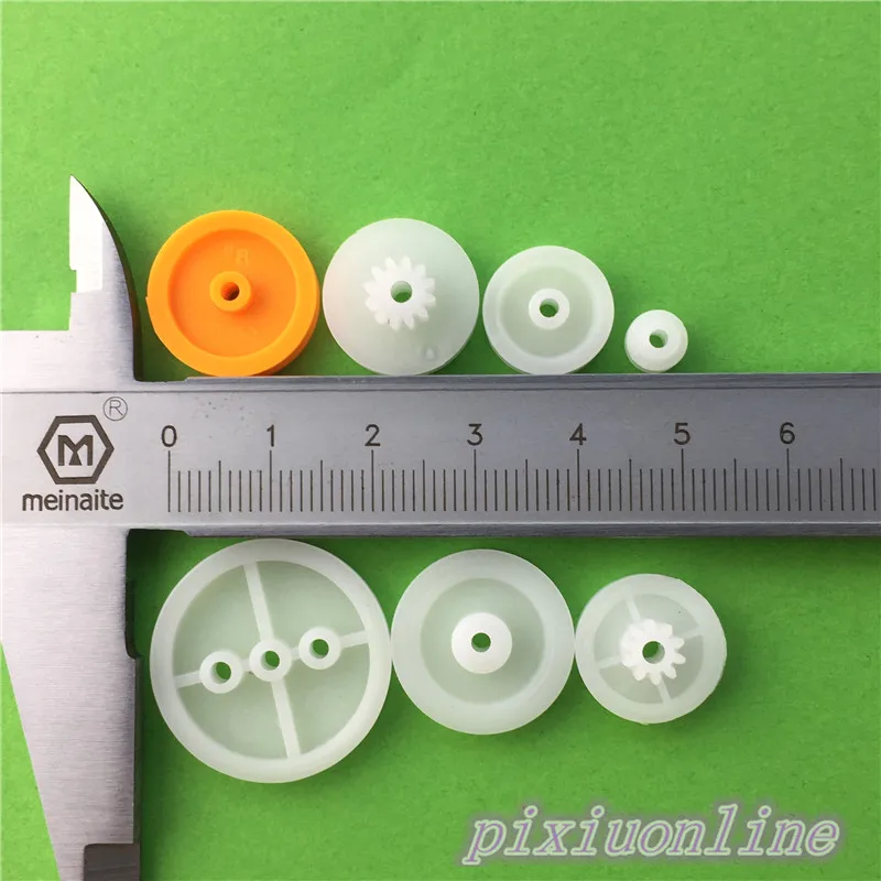 7pcs  K001Y  DIY Plastic mini Belt Wheel Sets for Model Fitting 10 12 Number of Teeth High Quality On Sale