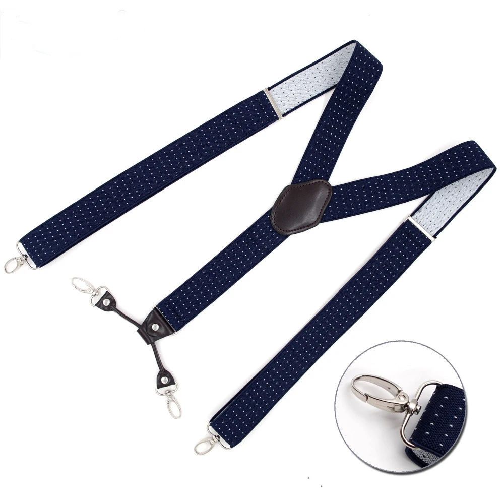 JIERKU Bretels Man Braces Opknoping gesp Suspensorio Bruin Lederen Mode Broek Riem Vader/Echtgenoot Gift 3.5*120 cm