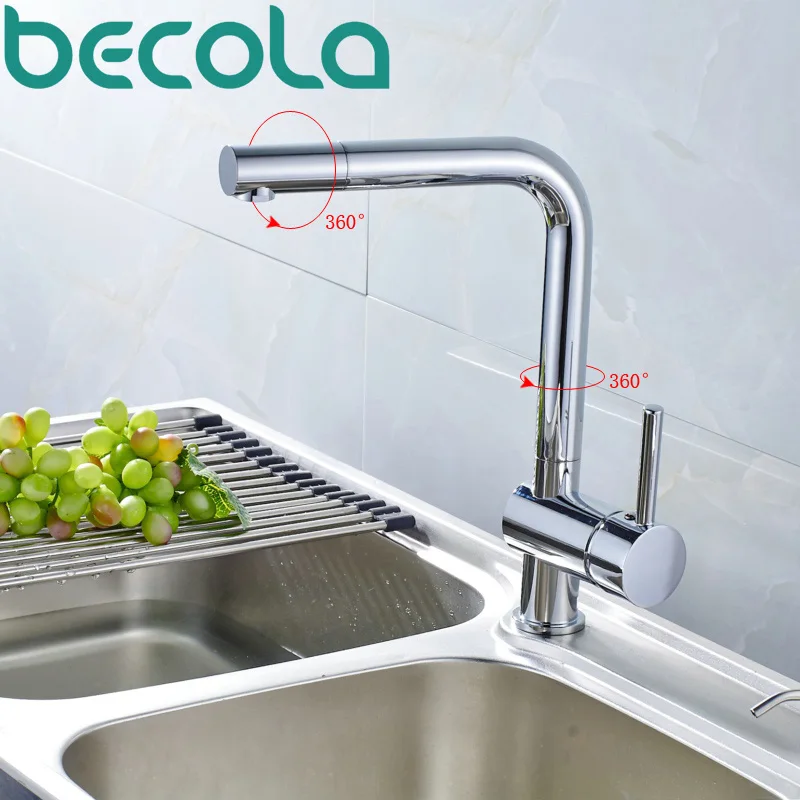 

BECOLA Swivel Spout Kitchen Faucet High Quality Black White Chrome Style Sink Tap Kitchen Mixer B-016