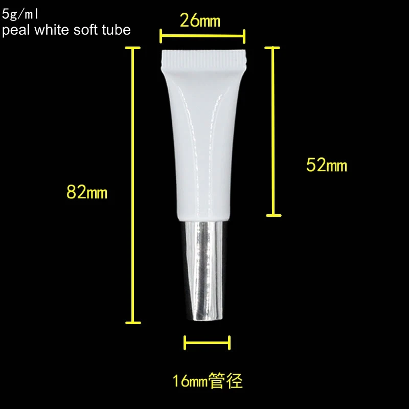

5ML plastic test tubes with cap, wholesale 5ml empty white soft tubes, cosmetic tube supplier