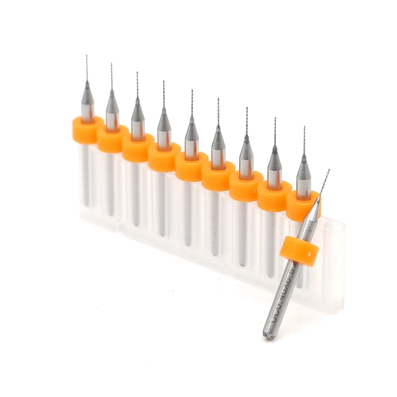 HANGXING Tungsten Carbide PCB Drill 0.4mm/0.45mm 10PCS CNC Router Metalworking Drilling Wood Drilling Twist Drill Hand Tools