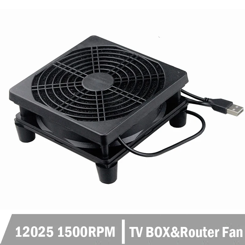 

2PCS Gdstime Wireless TV Box Router 5V USB 12025 Microcomputer Cooling Cooler Fan 1500RPM 120MM X 120MM X25MM PC DIY Cooler Fan