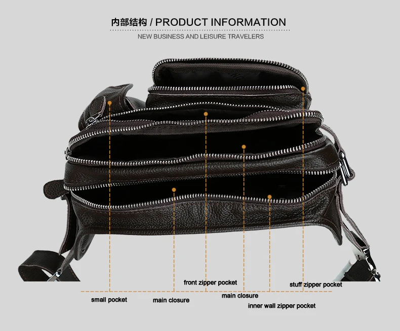 Fashion Men Genuine leather waist bag for men Waist Pack leather fanny pack waist pouch black male Belt Bag Money Belt