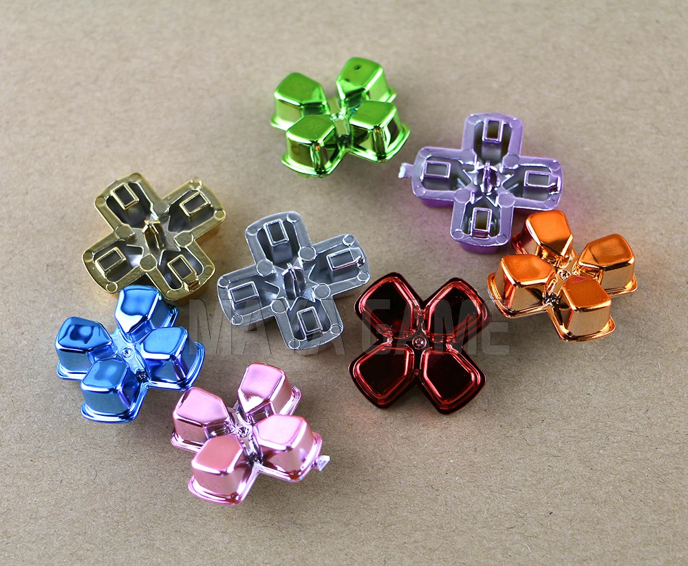 Manette sans fil pour PS4 Playstations 4, boutons croisés chromés, 2 pièces