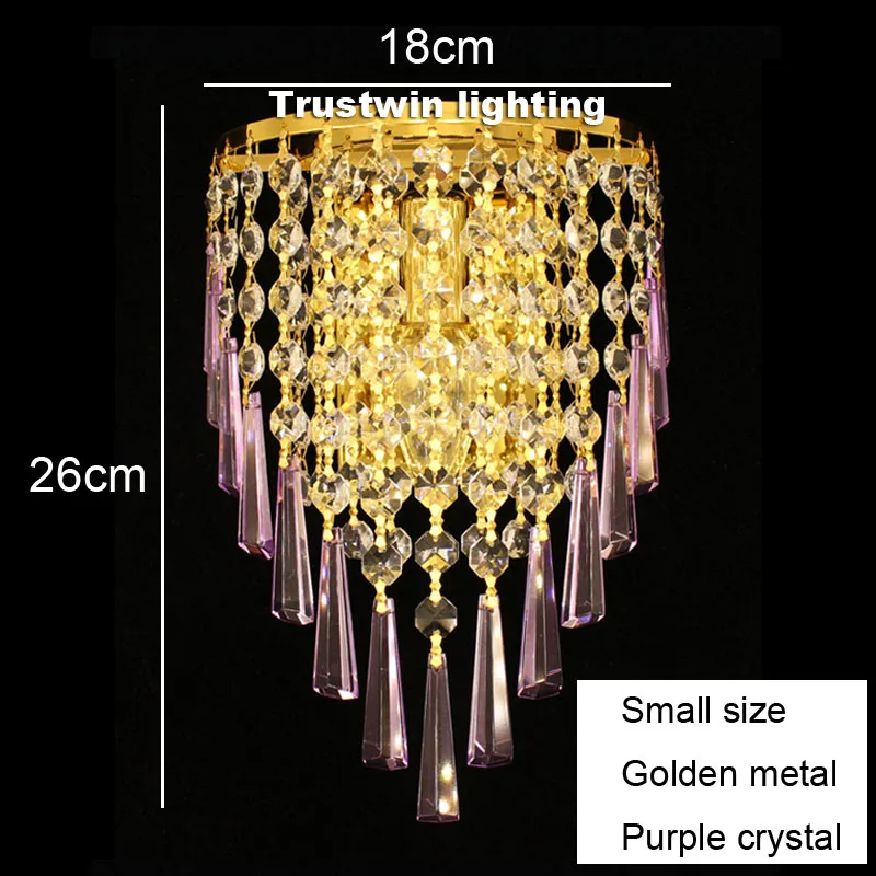 Luxury European classic glass crystal wall light lamp LED option decorative foyer living room bedroom bedside wall light fixture