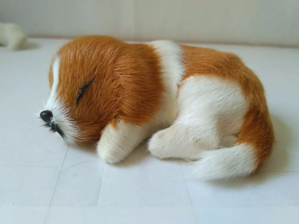 simulation dog model toy polyethylene&furs 10x7x4cm sleeping beagle handicraft,home decoration toy d2720