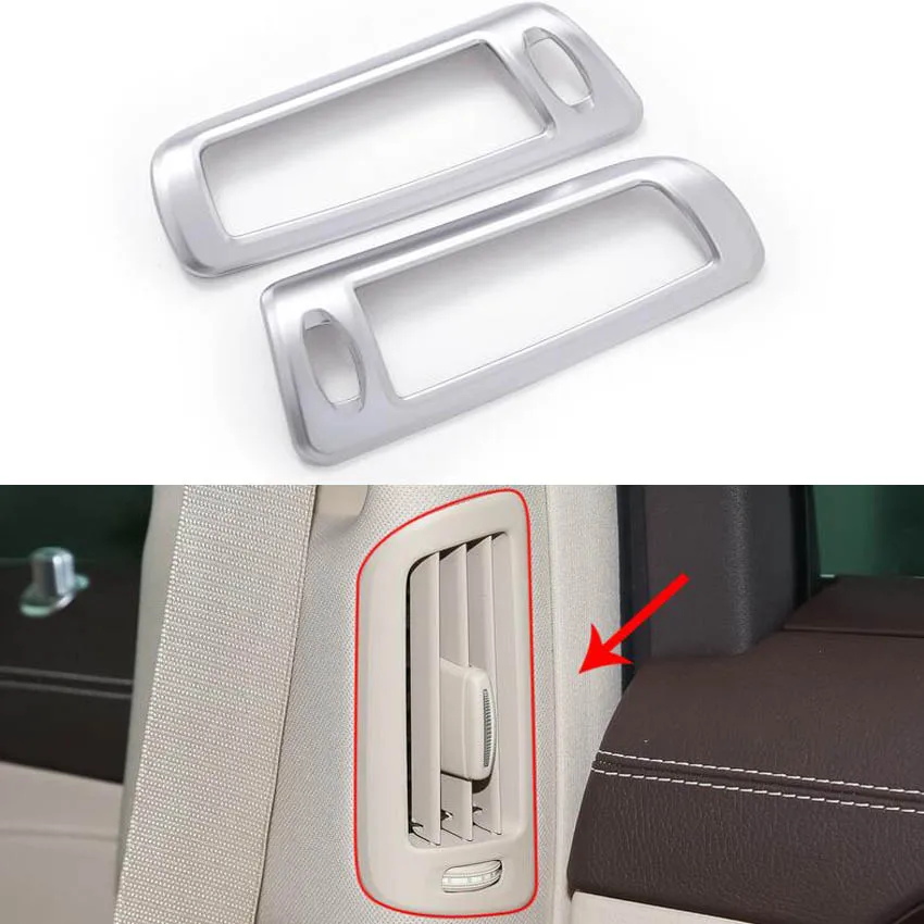 

2x Chrome Car Interior B Pillar Air Outlet Decoration Trim Frame Sticker For Mercedes Benz S Class S300 S320 S350 ABS