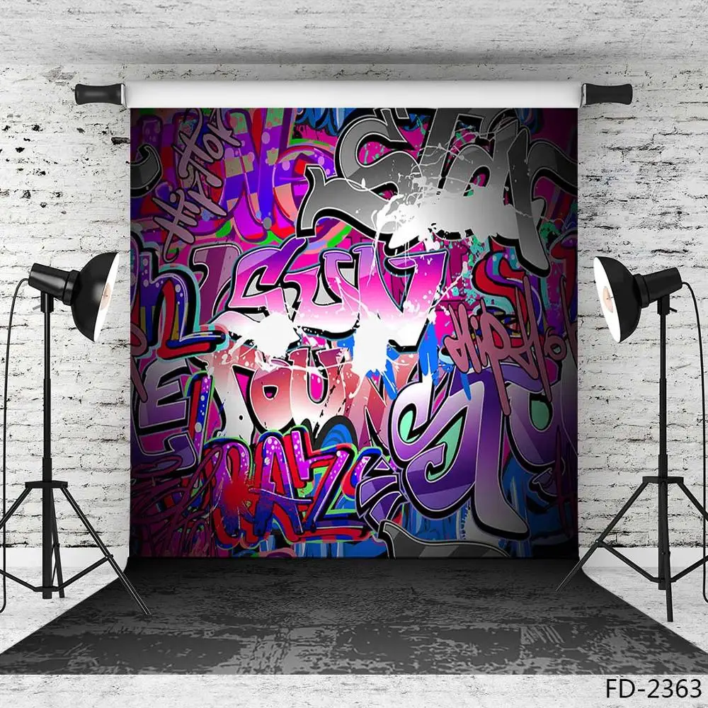 Fondos fotográficos de vinilo para bebés y niños, pared de escritura con Graffiti, para estudio fotográfico Digital